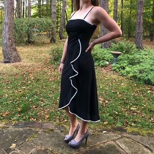 Black and white mid-length dress
